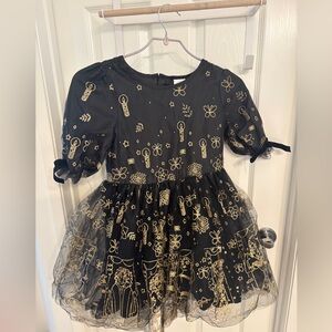 Disney, Encanto,Black and Gold Kids dress